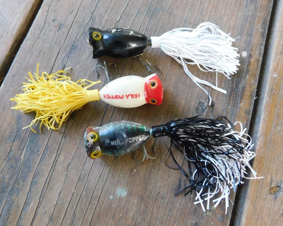 Lot Ancien Leurres De Pêche - Poppers Pour Pêche à La Mouche - Vintage