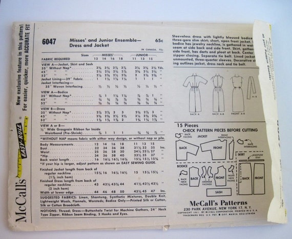 Vintage Pattern-60s-McCalls sewing pattern-shift … - image 4