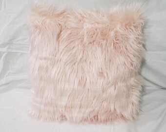 Pink Faux Fur Pillow Light Pink Girls Women Home Decor Bedroom Decor