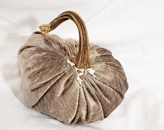 Brown Velvety Fabric Pumpkin Home Decor