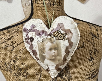 Handmade Hanging Heart Ornament Home Decor Romantic Vintage Lace