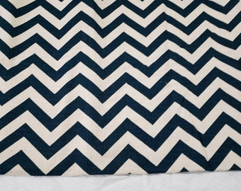 Premier Prints Zig Zag Fabric Navy Blue and White One Yard