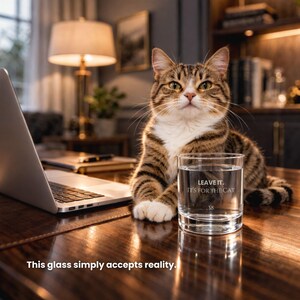 Glass Cat Water Bowl | Rocks Glass, Pet Lover Gift image 5