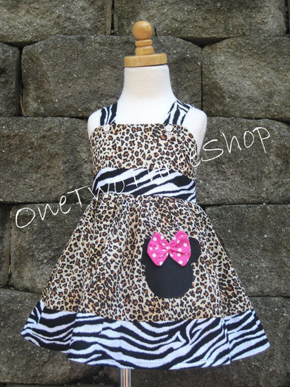 Items similar to Custom Boutique Clothing Minnie Mouse Cheetah girl