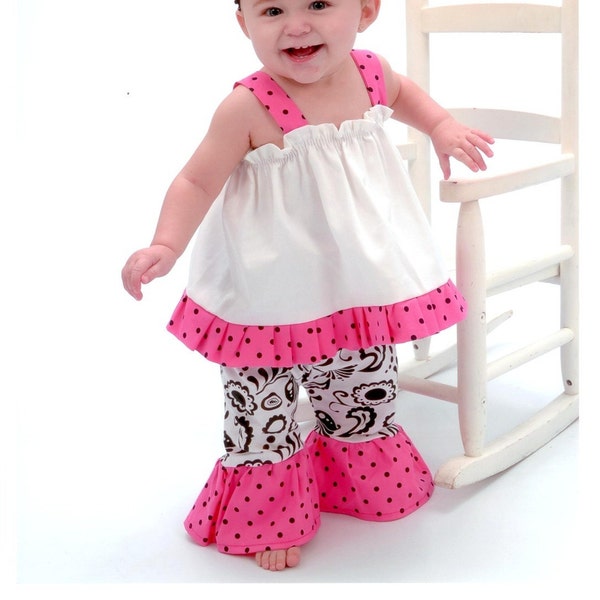 Custom Boutique  Retro Pants and  Top Set 12m 18m 2T 3T 4T 5 6 Years