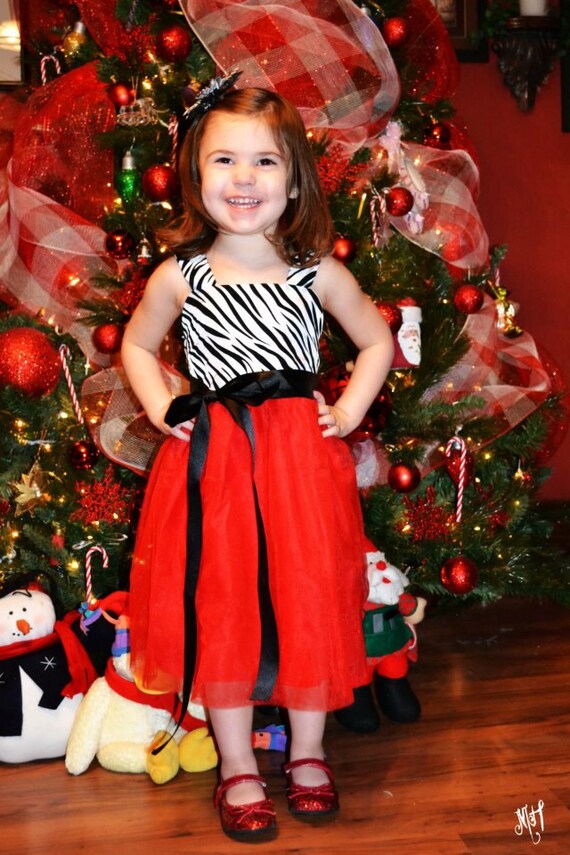 Items similar to Custom Boutique Clothing Zebra Red Tulle skirt