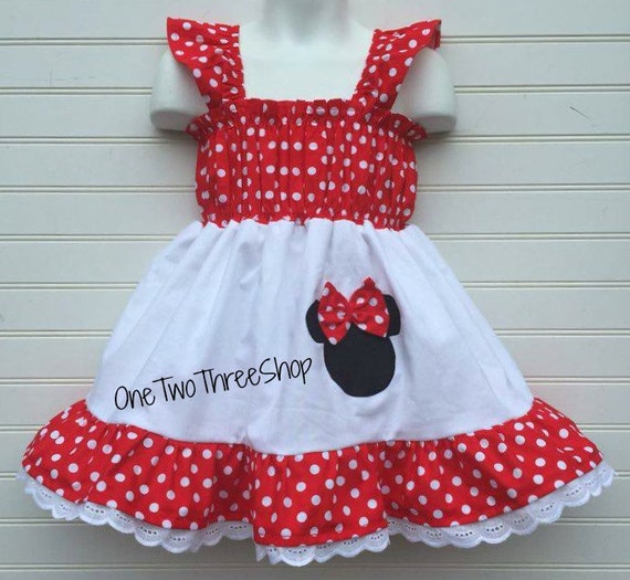Custom Boutique Minnie Mouse Cap Sleeve Dress 12 Months to 6 | Etsy