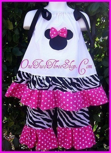 Custom Boutique Clothing Minnie Top and Capris Set | Etsy