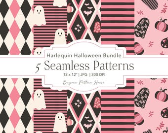 Papel tapiz con estampado de fantasma rosa de Halloween, descarga digital, diseño espeluznante sin costuras, murciélago, luna, estrella, repetición, noches espeluznantes, tela de Halloween para niña