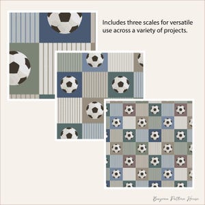 Vintage Soccer Pattern Seamless Repeating Balls Classic Heritage Neutral Boys Wallpaper Bedroom Sports Digital Download Background Fabric image 8