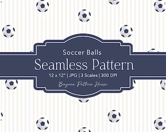 Soccer Ball Pattern Boy Seamless Design Neutral Beige Fabric Stripe Textile Sports Digital Girls Sports Paper Background Commercial Use
