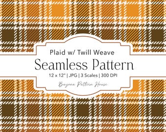 Autumn Plaid Seamless Pattern Fall Digital Download Printable Tartan Background Rustic Plaid Cowboy Fabric Texture Repeating Tile Cozy