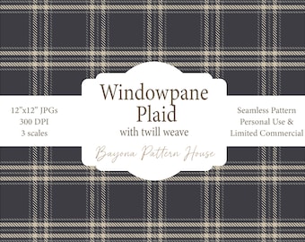 Grey Blue Plaid Seamless Pattern  Classic Repeating Rustic Tartan File  Digital File for Creators