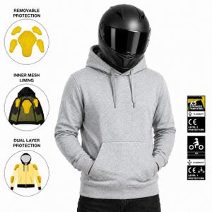 Kevlar Lined Motorcycle Riding Hoodie – Unisex CE Level 2 Armor Street Bike Jacket Black