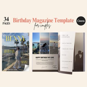 Personalized Birthday Magazine Template | DIY Gift for Him or Her | Couple Gift Idea | Editable Canva Template | Printable PDF