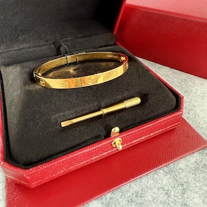 Vintage Liebesarmband 18k Gold Größe 20 Breite 6 mm mit Schraubendreher