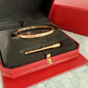 Vintage love bracelet 18k rose gold size 18 width 3.65 mm with screwdriver