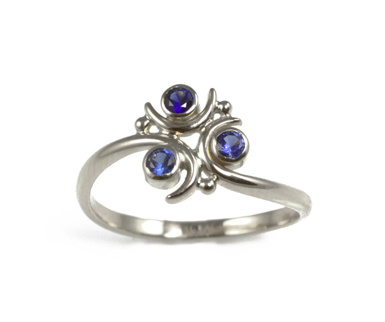 Zora Sapphire Ring, Geeky Silver Engagement Ring, Legend of Zelda Ocarina of Time, Nintendo, Gaming 