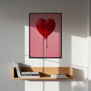 Heart Lollipop Art, Pop Art Poster, Candy Art Print, Modern Wall Decor, New Home Gift, Contemporary Art, Love Poster, Gifts for Her