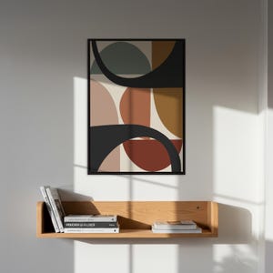 Abstract Shapes Poster, Minimalist Wall Art Decor, Earth Tone Modern Wall Print, Modern Home Wall Art, Gift For Home, Framed Wall Poster