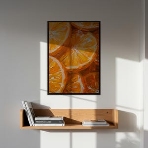 Orange Art Print, Citrus Wall Art, Fruit Still Life, Modern Food Art, Kitchen Decor, Abstract Orange Print, Juicy Fruit, Vibrant Food Decor