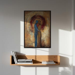Abstraktes Paar Kunstdruck, Romantische Wandkunst, Paar Umarmung Kunstwerk, emotionale Wanddekor, moderne Paar Malerei, abstraktes Liebhaber Dekor