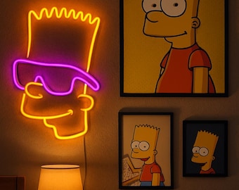 Cartoon Neon Sign the Simpsons | Homer Simpson Decor | Custom Neon
