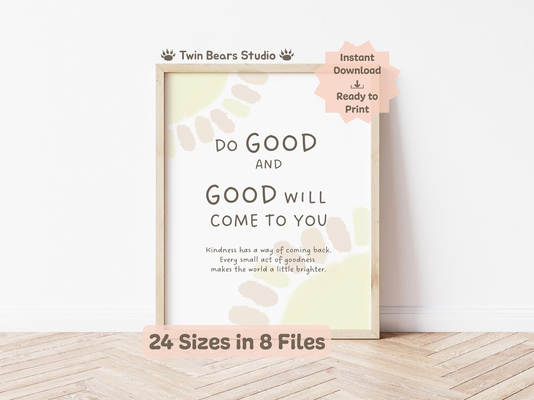 Printable Wall Art for Kids Kindness Positive Quote Emotional Growth ...