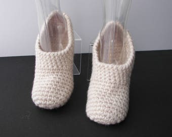 Extra Thick Crochet Adult Slipper in 100%  NZ WOOL / Diabetic Chunky Wool Slippers / Custom crochet wool slippers / ECO wool slippers