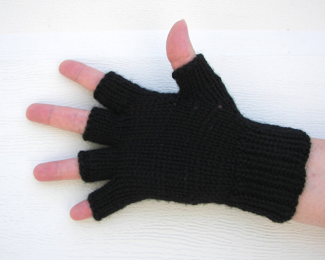 Hand Knit Half Finger Gloves in 100 Virgin WOOL Your Color Etsy