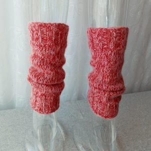 HAND knit Ankle Warmers from blend Virgin WOO, Red Mohair and  ALPACA in Natural White color/ Knit Boot Toppers Cuffs / Ready  to Ship