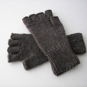 Hand Knit ECO Peruvian Undyed WOOL Half Finger GLOVES in Natural Colors ...