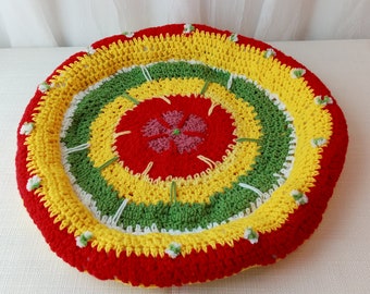 Spring Garden Sun: Handmade Crochet Unique Large Thick Pet Bed with Healing Balancing Energies of Reiki / Cat & Dog Carrier Bed