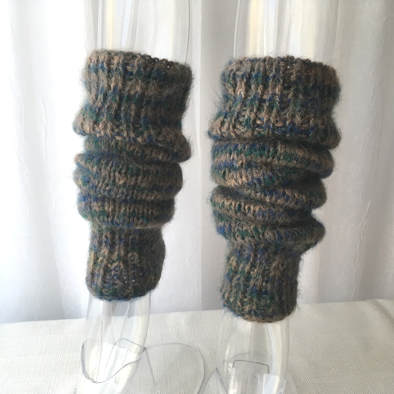 Hand Knit SEAMLESS Long Leg Warmers 100 WOOL Suri ALPACA Tan Etsy