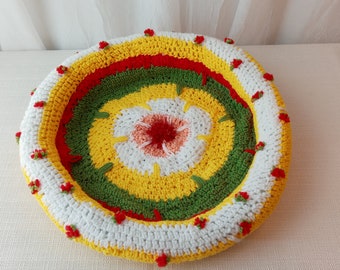 Spring Garden: Handmade Crochet Unique Thick Pet Bed with Healing Balancing Energies of Reiki / Cat & Dog Carrier Bed