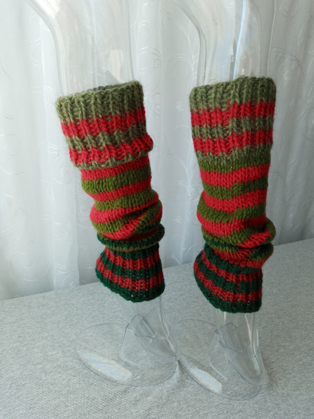 Hand Knit Unique, Extra Thick, Chunky Leg Warmers 100 Icelandic Lopi