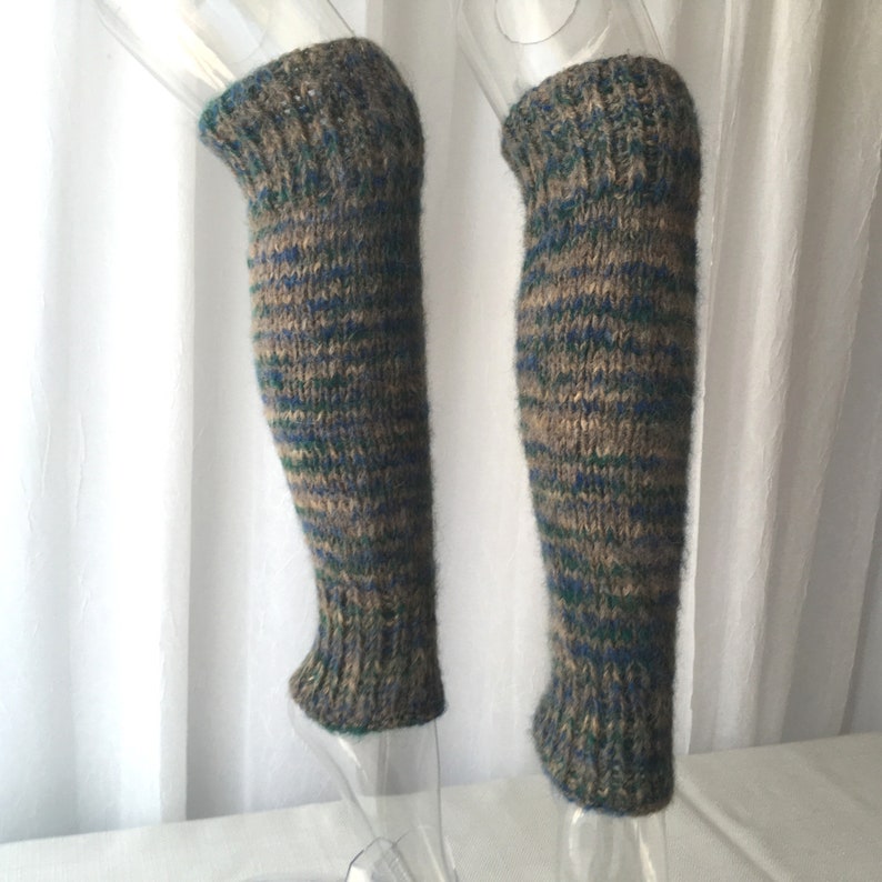 Hand Knit SEAMLESS Long Leg Warmers 100 WOOL Suri ALPACA Tan Etsy
