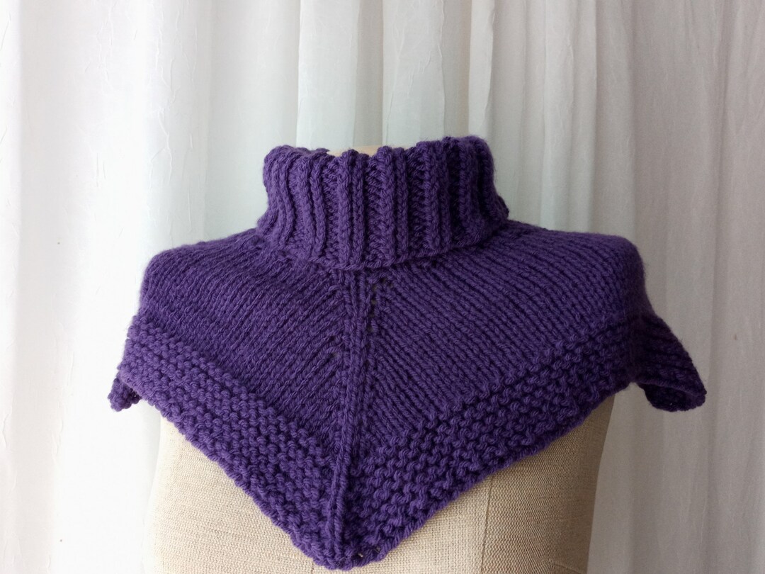 Hand Knit 100% Soft Colorful Acrylic Neck Warmer Cowl in Purple/ Ready ...