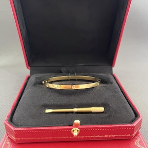 Vintage LOVE bracelet 18k gold size 18 width 3.65 mm with screwdriver