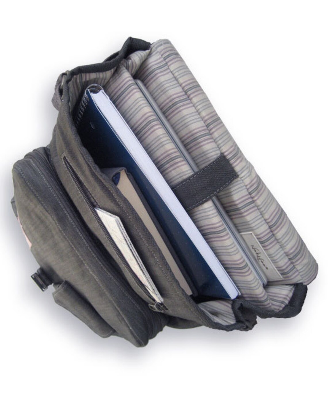 Gray Fabric Backpack for Men, Women. Comfortable, Padded Computer Bag ...