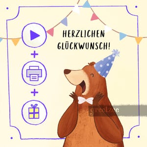 Geburtstagskarte - Alles Gute zum Geburtstag! - Niedliches animiertes digitales Video + Druckbare Version + Ein Geschenk!  [DELAWARE]