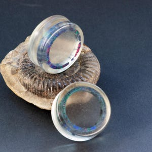 30MM (1.18&quot;) Plugs - Epoxy Resin Plugs - Stretched Ears - Ring of colour Plugs