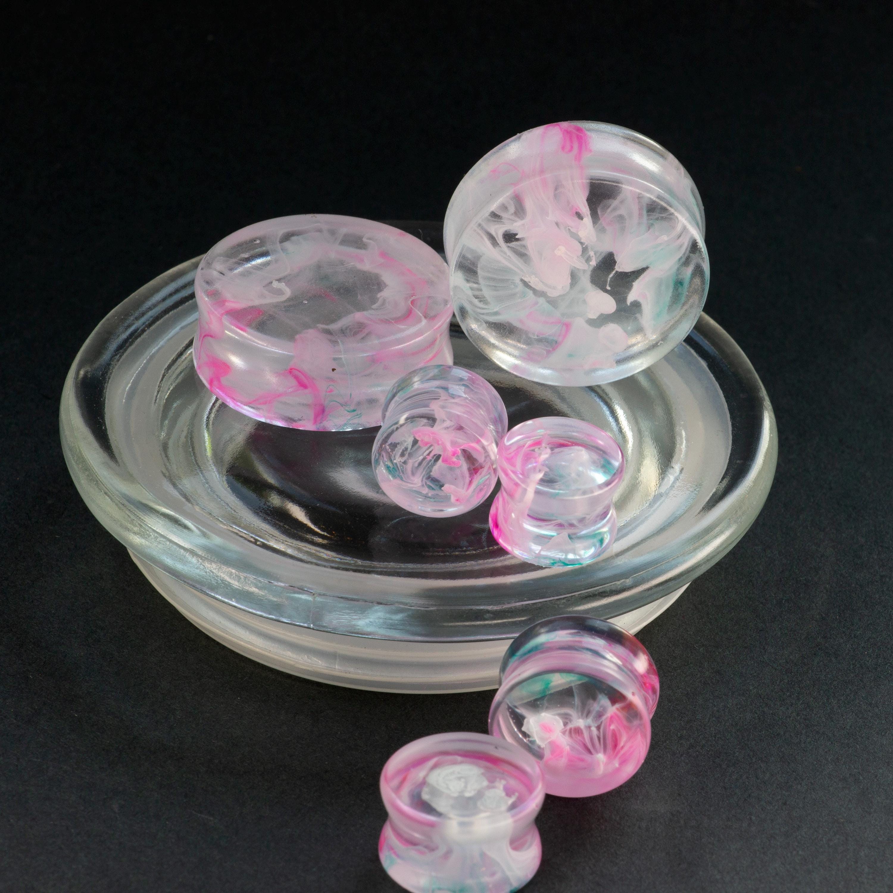 8-50MM - JELLI - Smoke Plugs - Epoxy Resin - Made to order - 8-50MM - Stretched Ears - Double Flare Plugs