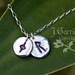 Double Runes Necklace Fine Silver Rune Stone Charms on Sterling Silver ...
