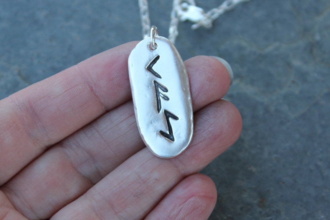 Handmade Fine Silver Three Initial Rune Necklace- Name Runes- Viking ...