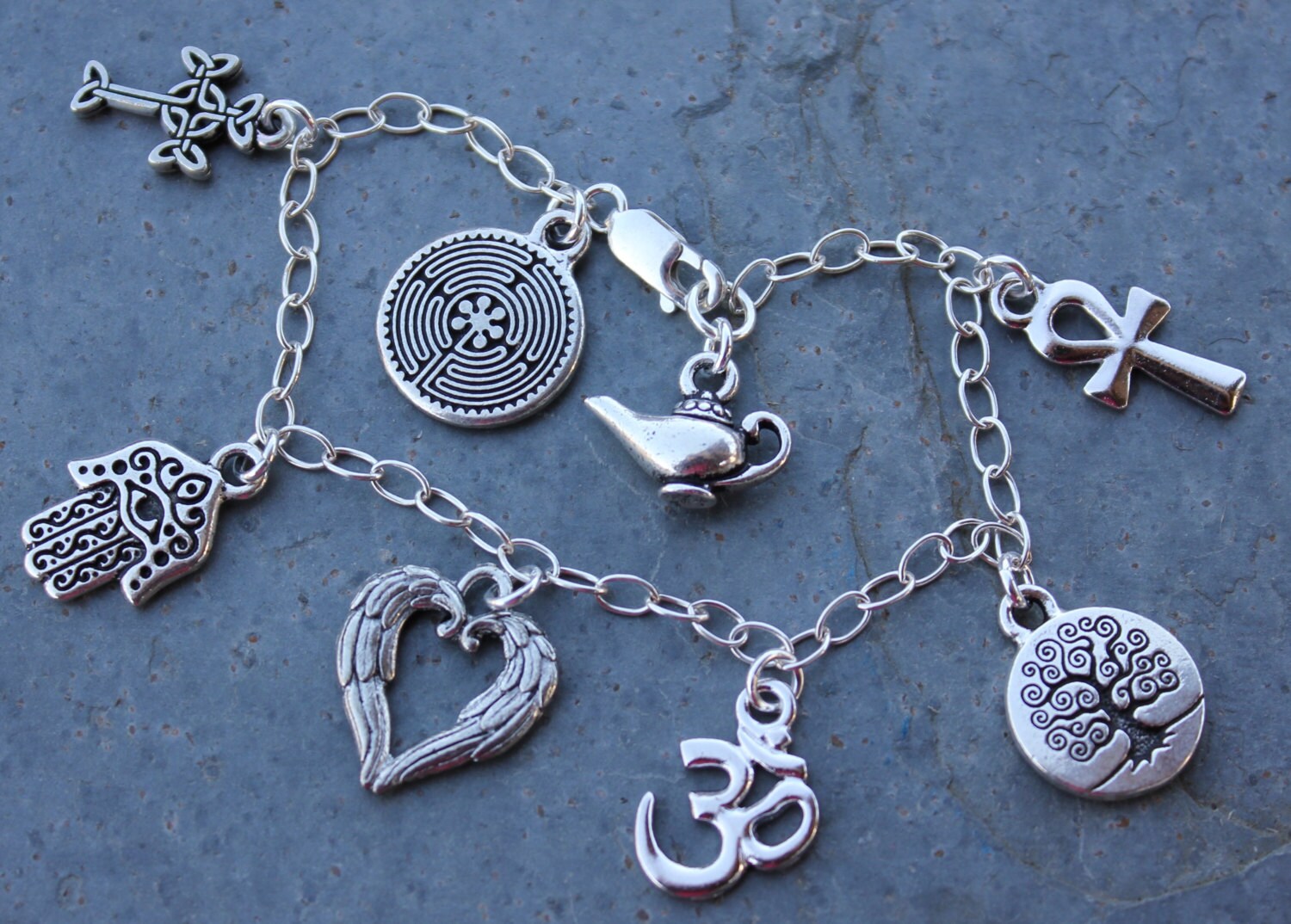Coexist Bracelet Silver ancient religions charms angel Etsy