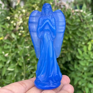 4&#39;&#39;+Blue opal angel,quartz crystal elf,hand carved angel skull,Crystal Angel,Angel skull,Crystal Gifts 1pc