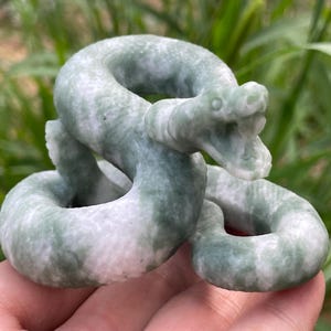 2.8&#39;&#39;+ Natural green jasper stone sanke,quartz crystal snake,hand carved,Crystal Snake,Snake skull,Home Decoration Crystal Gifts 1PC
