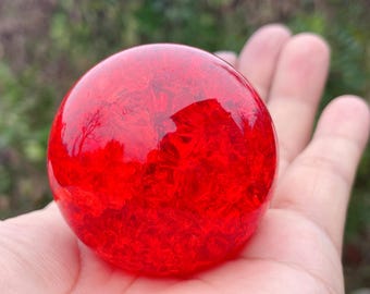 Red Crackle Glass Sphere: Aura Crystal Ball (50mm) - Etsy