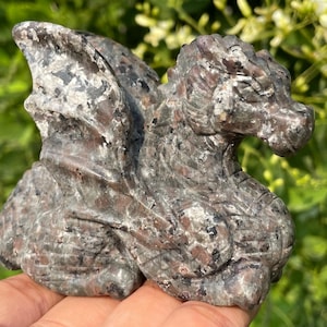 3.5&#39;&#39;+ Natural Yooperlite stone,Quartz crystal,hand carved,Crystal Fly Dragon,Fly Dragon skull,Home Decoration Crystal Gifts 1pc